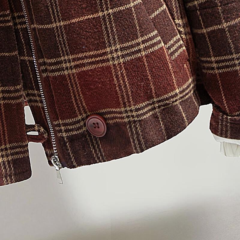 Silkbay Women's Retro Plaid 90% Down Lapel Jacket