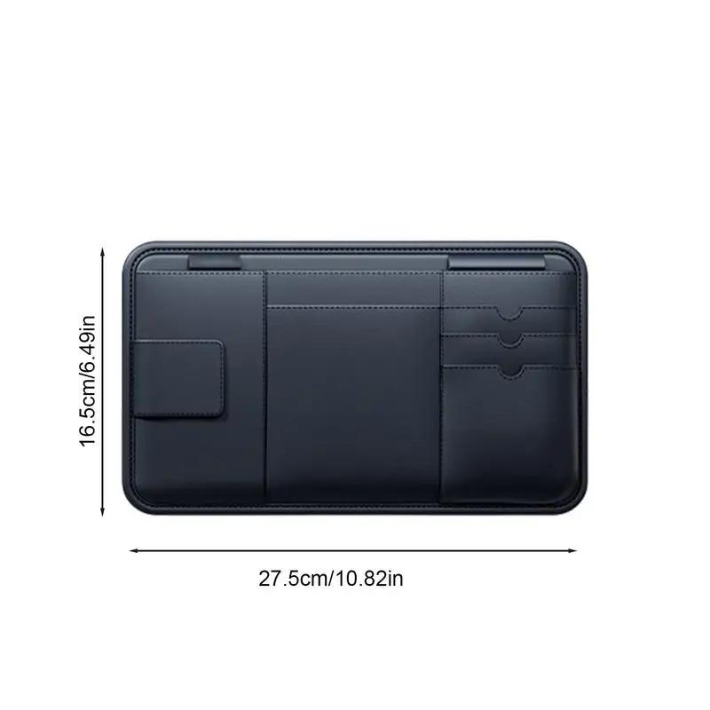 

Car Sun Visor Leather Organizer – Multi-Pocket Holder for Cards, Sunglasses, License & Receipts чёрный