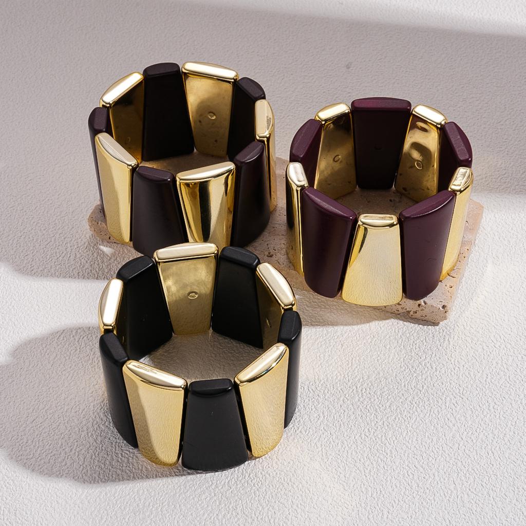 Przesadna akrylowa geometryczna splicing elastyczna bransoletka modna bransoletka biżuteria