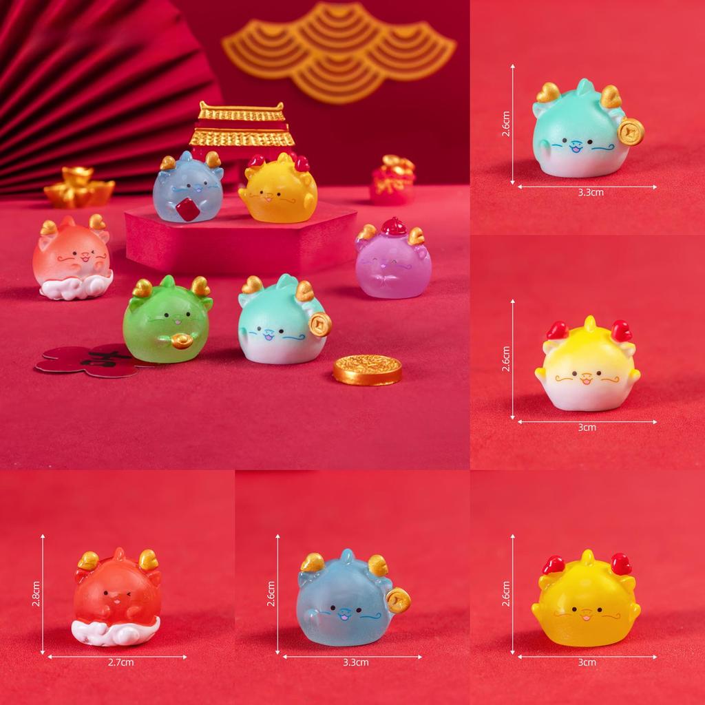 Creative Resin Dragon Miniatures Festive Blind Box Car Accessories Cute Figurines