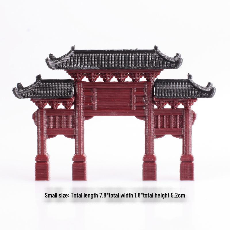 Ancient Chinese Paifang Rockery Bonsai Micro Landscape Ornaments