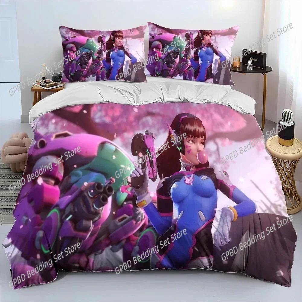 3D Print OW Overwatch Game DVA Beding Set Bedrom Soft Modern Bedspreads Comefortable Soft Duvet Cover Comfortable Quilt Cover And Pilowcase
