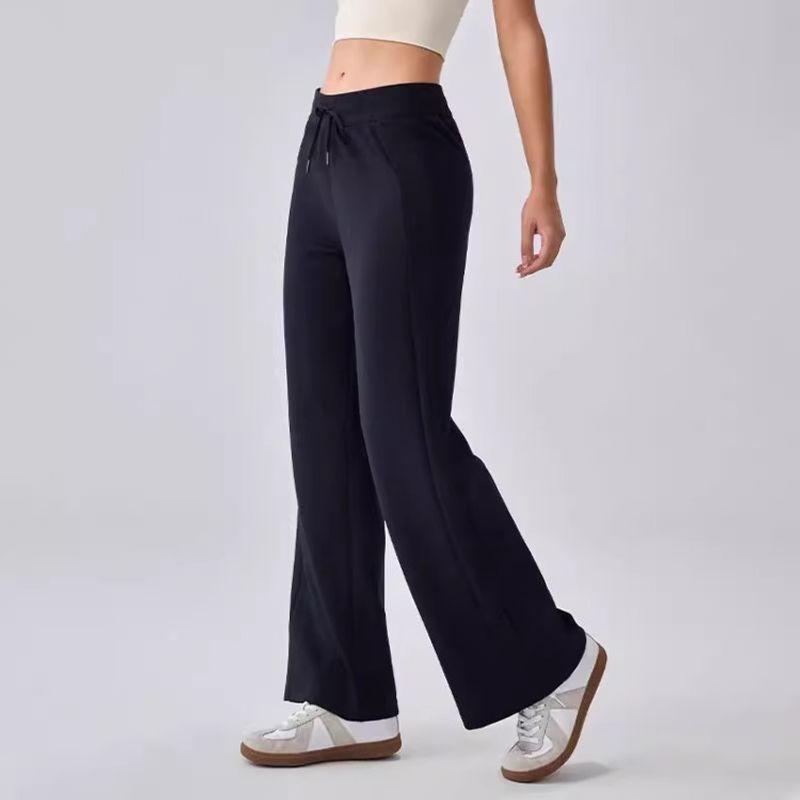 Mitaogirl Loose Sports and Leisure Drooping Straight Pants Female Easiest for Match Slimming and Wide Leg Breathable Yoga Pants