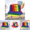 Rainbow Fisherman Hat Adult Sunshade Flat Top Hat Outdoor Travel Sun Protection Sun Hat Decoration