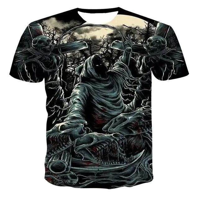 Pánské dámské tričko 3D potisk Hip-hop styl lebky potisk potisk Rychleschnoucí tričko