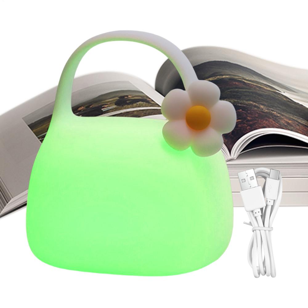 Kids Bedside Lamp USB Charging Table Light Tote Bag Nightstands Or Living Room For Children Boys Girls Halloween Easter Birthday