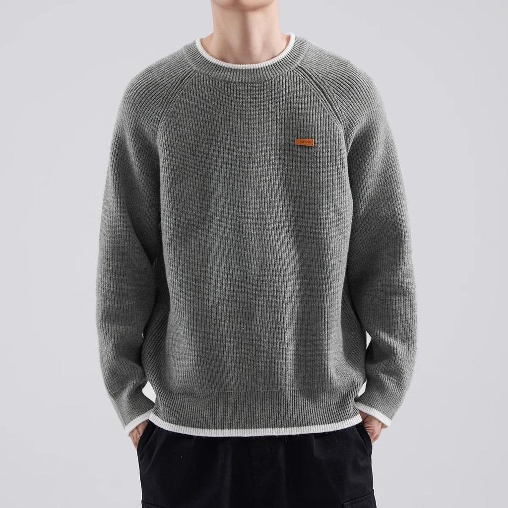 Men's Trendy Heavyweight Raglan Sweater - Autumn/Winter Loose Fit
