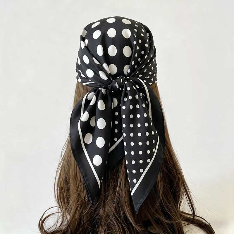 Women's Scarf Shawl Hijab Print Turban Square Luxury Headscarf Wraps Bandana Neckerchief Headband Windproof Handkerchief Fashion