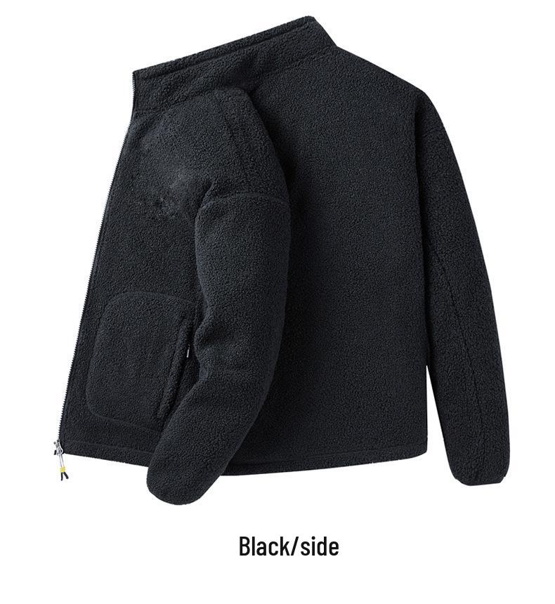 Men's Autumn/Winter Teddy Fleece Jacket - Stand Collar, Loose Fit, Thick, Warm Hoodie