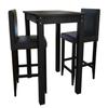 VidaXL Set of 1 Bar Table 2 Stools Black Bistro Kitchen Dining Room 160726