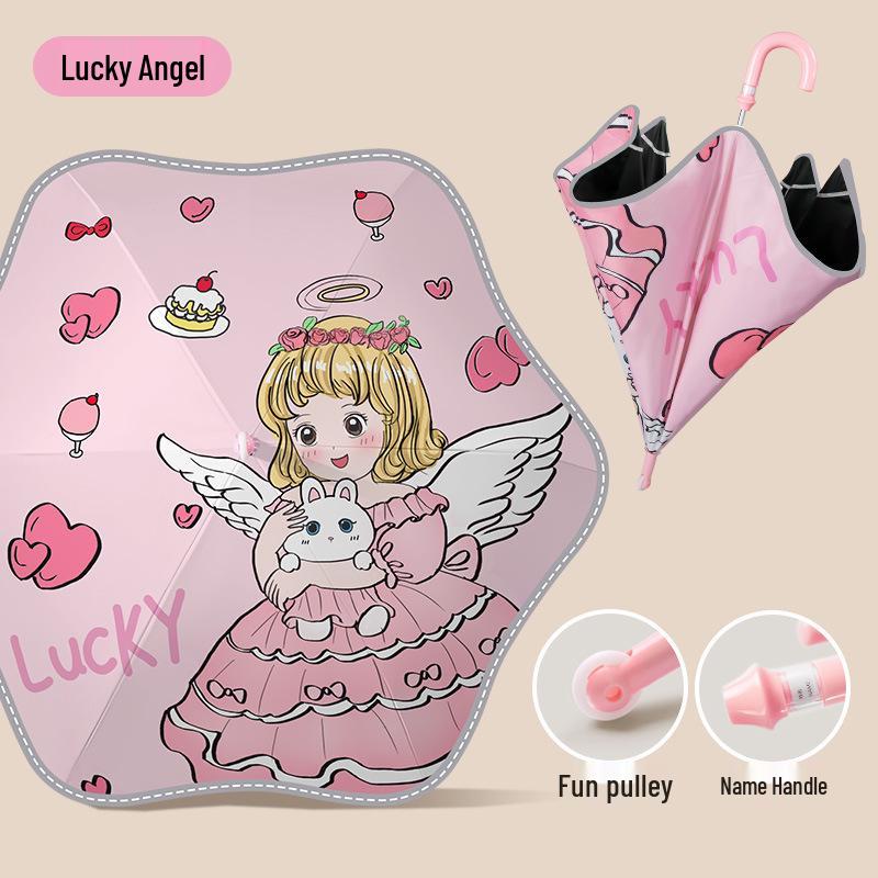 Children's Safe Round-Corner Cartoon Umbrella for Primary School and Kindergarten
