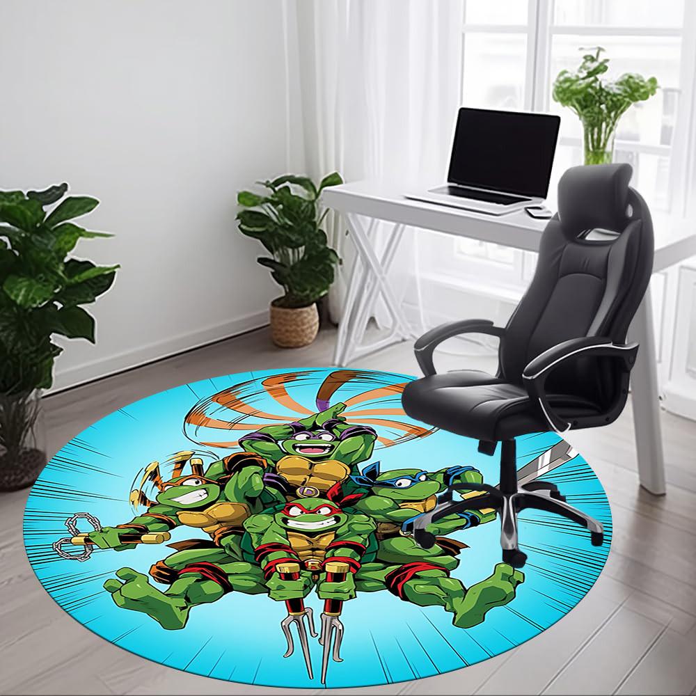 1pc TMNT Stickers Chair Carpet for Office, Indoor Non-Slip Polyester Fiber Carpet, Machine Washable, Durable Construction Yy251205134