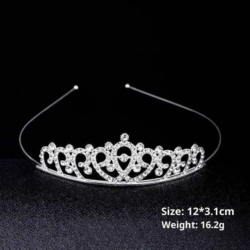 Romantic Princess Crown For Girls Rhinestone Crystal Hair Crowns Queen Headband Bridal Headdress Tiaras Hair Jewelry Accessories