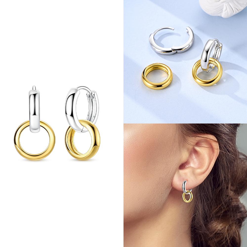 Hoop Earrings 925 Silver Certified Red Bow Heart Zircon Stud Earrings Lady's Anniversary Gift Luxury Jewelry