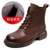 Leather Short Boots Women's Platform Martin Boots 2026 Autumn and Winter Thick Heel Women's Boots Leather Shoes Spring and Autumn Versatile Single