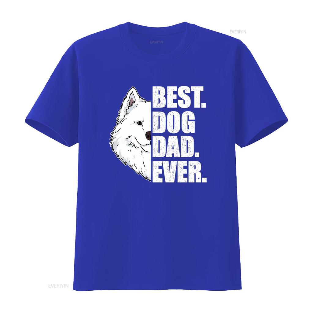 Best Dog Dad Ever Samoyed Lover Pet T Shirt for  vintage Washed Stylish graphic streetwear Versatile Top For Everyday Wear