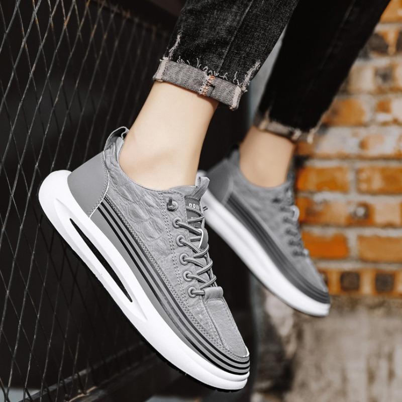 Men Canvas Casual Shoes Low Cut Platform Shoes 2025 Spring New Men Breathable Sneakers Outdoor Wear-resistant Running Sport Shoe