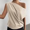 Imitation Silk Satin Halter Top 2025 Spring Solid Color Satin Pullover Sleeveless Shirt for Women Wearing Sexy Base Layer Short Top