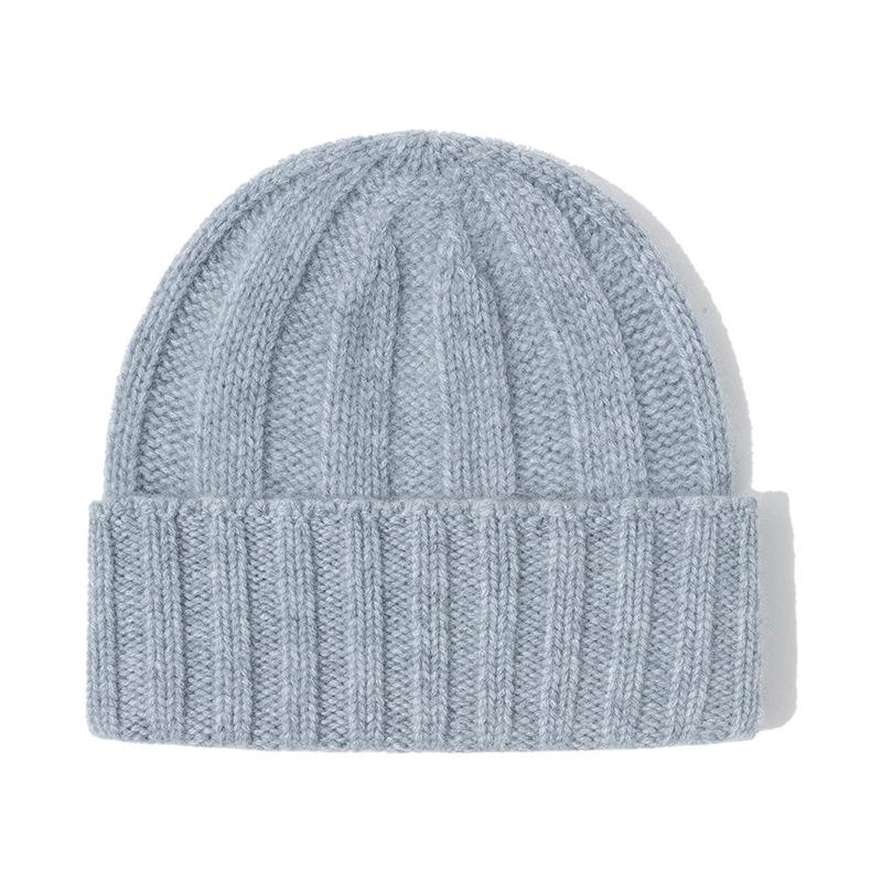Autumn and Winter New Pure Cashmere Thickened Thick Pit Strip Cap Cashmere Seamless Integration Spot Men's and Women's Cashmere Cap