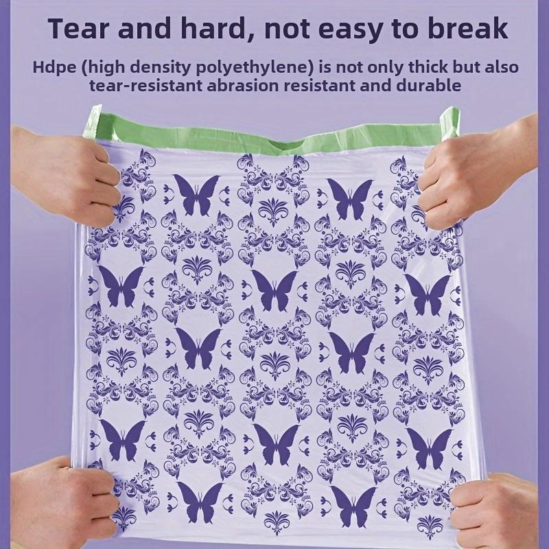 50 Stuks Lavendel Geur Vuilniszakken - Verdikte Keuken Vuilniszakken met Trekkoord en Muggenwerend, Scheurbestendig