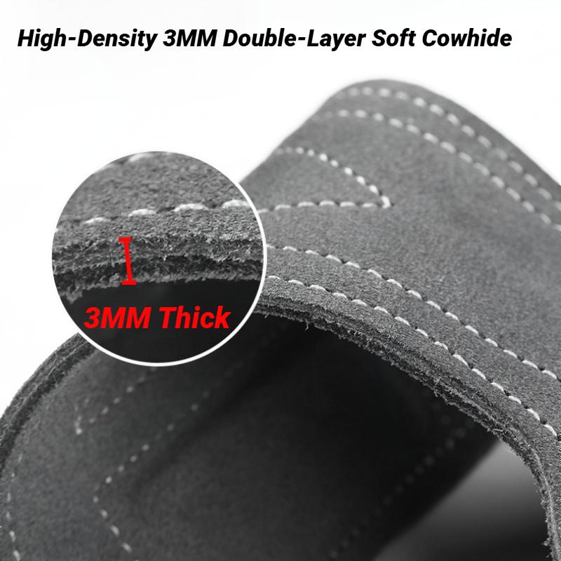 2Pcs Cowhide Gym Gloves Grips Anti-Skid Weight Power Belt Lifting Pads Deadlift Workout Fitness Palm Protection Training Guards