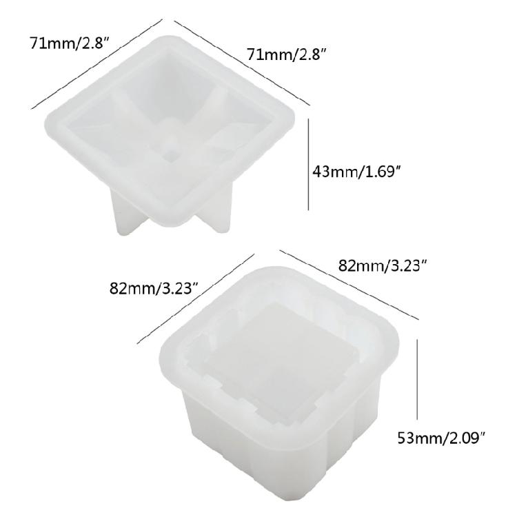 Anniversary Drill Cube Jar Storage Box Resin Mold Trinket Holder Silicone Mold