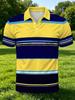 Men's Outdoor Short-Sleeve Polo Shirt with Printed Design (Not Textured), Available in Multiple Sizes. Men's Lapel Polo with Striped Print. Men's Top