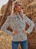 Chic Leopard Print Ruffle Collar Button-Up Women's Shirt - European & American INS Spring/Summer Fashion