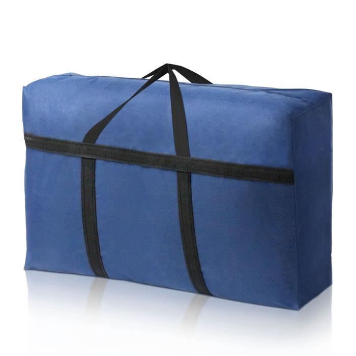 Sac de Rangement Sous Lit Pliable - 1X130 - 130L - 88x58x26 cm - Bleu - Organiseur Multi-usage