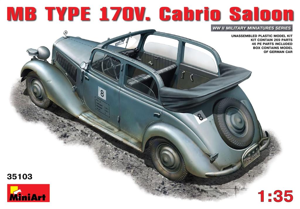 MiniArt MB TYPE170V Cabriolet Saloon MA35103 Plastic Model 1/35