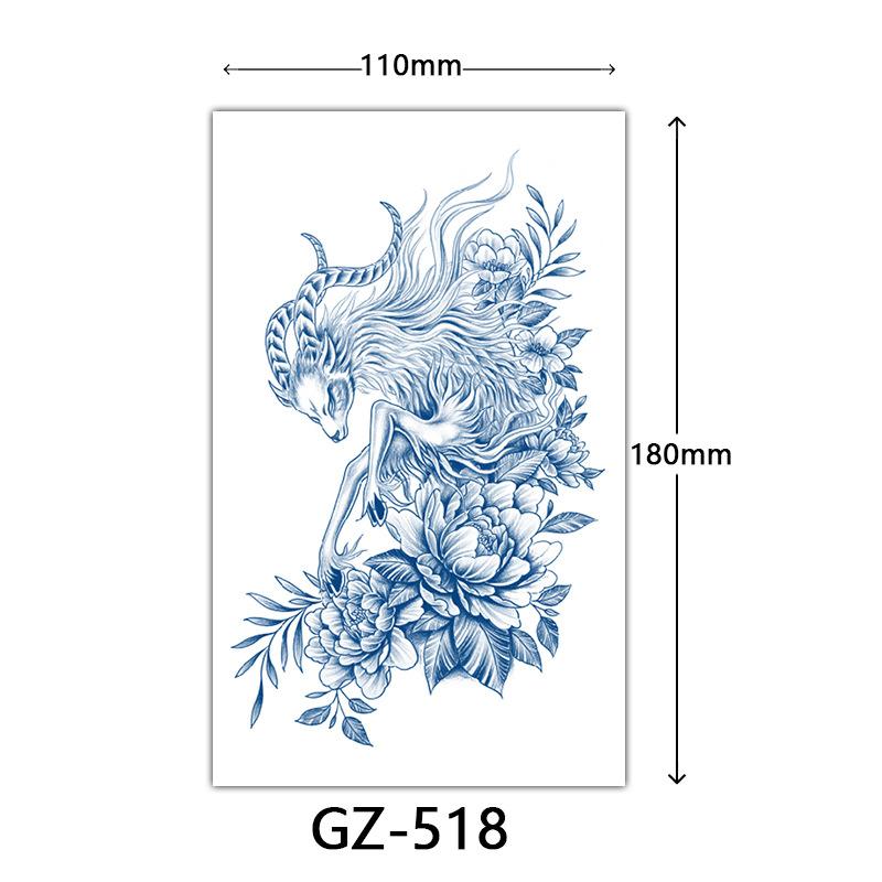 Herbal Tattoo Stickers, Juice Tattoo Stickers, Semi-Permanent Tattoo Stickers Dragon Snake Animal Tattoos