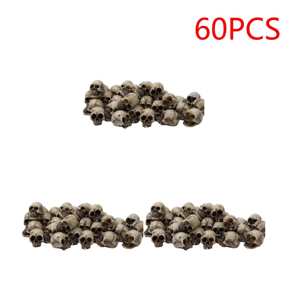 Mini Skull Figure Collectable Halloween Miniature Skulls Heads Creative Festival Theme Landscape Garden Potted Plant Decor