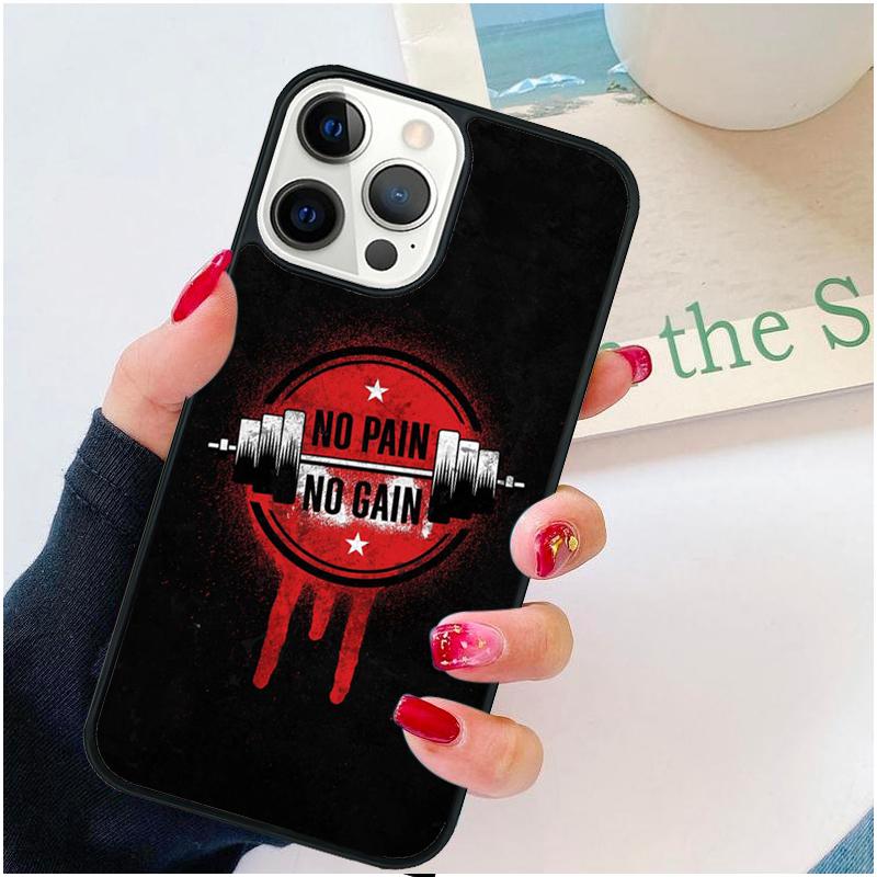 No Pain No Gain Gym Phone Case For iPhone 17 Air 16 pro max 15 14 plus 12 13 Soft Bumper Shell Cover coque