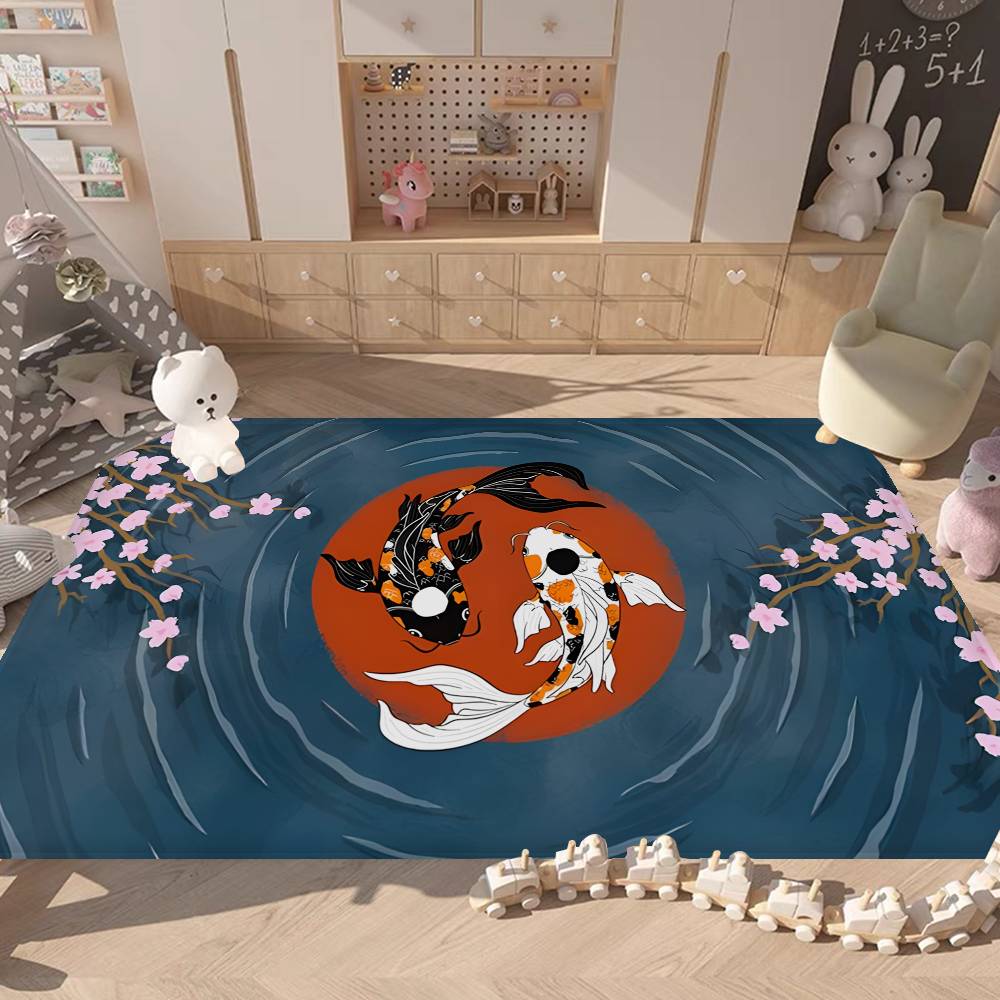 Chinese Tai Chi Bagua Yin Yang Door Mat Washable Non-Slip Living Room Sofa Chairs Area Mat Kitchen Bedside Area Rugs