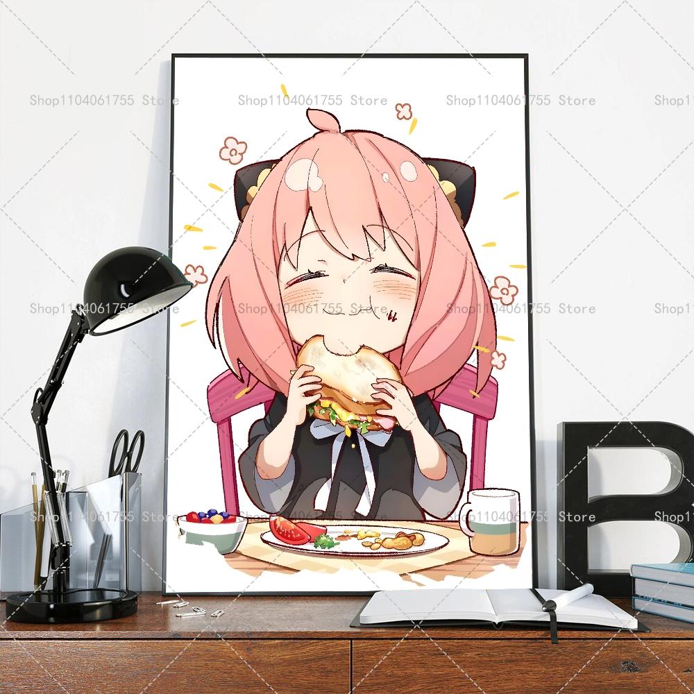 1PC Anime Spy X Family Character Anya Poster Self-adhesive Art Waterproof Paper Sticker Coffee House Bar Room Wall Decor