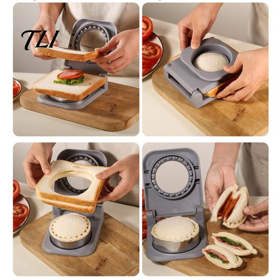 Stroj na výrobu sendvičů Uncrustable, Kráječ a těsnič bez kůrky, Kulatý výrobník, Nástroj na krájení a těsnění pro domácí použití, potravinářský, pro dětské obědové boxy, Bento
