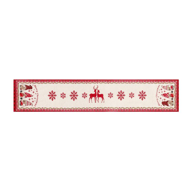 Christmas Tree Elk Snowflake Plaid Table Runner Party Wedding Decoration Table Runner Christmas Decoration Home Table Runner