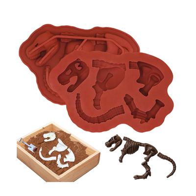 Dinosaurier Schokolade Silikonform Dino Knochen Fossil Skelett Kinder Lustige Form DIY Backwerkzeug Für Süßigkeiten Gummibärchen Halloween Weihnachten