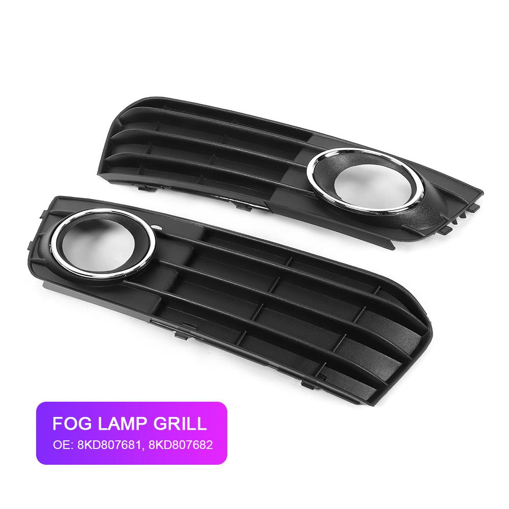 Pair of Fog Lamp Grill Left +Right Car Light Grille Cover 8KD807681 Fit for A4 B8 0912