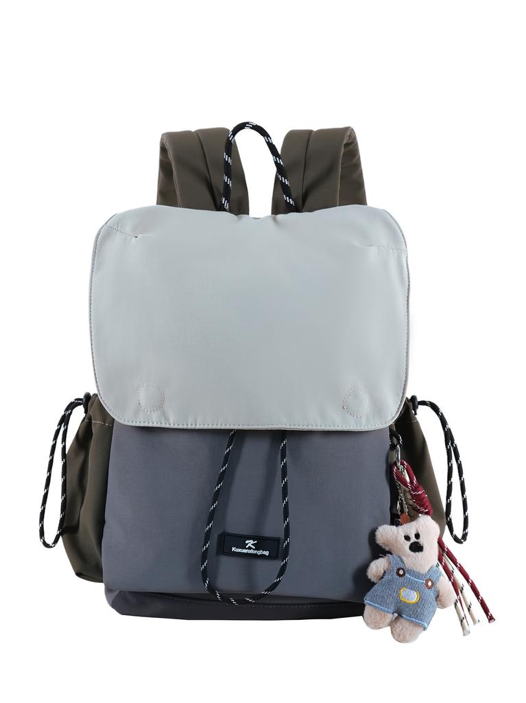 Schoolbag Chengyi, dew cream, ash stacked charcoal backpack, couple style casual atmosphere, outdoor hiking, daily versatile backpack