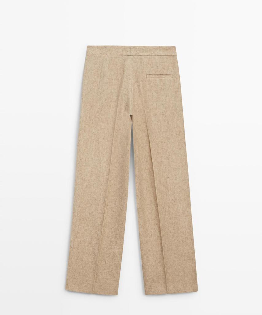 Masimodutti Dart Detail Linen Fluid Pants