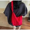 Canvas Bag Women's Large-capacity New Summer Versatile Pleated Shoulder Messenger Bag College Student Tote Bag