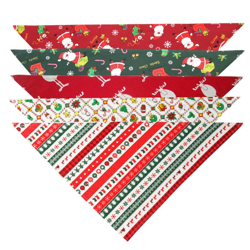 Foulard Triangle de Noël en Coton pour Animaux de Compagnie Serviette Salive Accessoires de Costume pour Animaux de Compagnie Pour Chiens Petits Moyens Grands