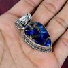 Copper Blue Tourmaline Handmade Gemstone Pendant, 925 Solid Sterling Silver Pendant Antique Jewelry, For Engagement Gift