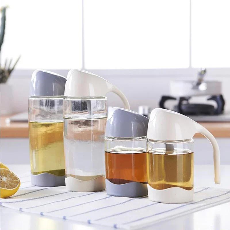 

600ml Glass Olive Oil Dispenser Bottle, Leakproof Glass Oil Pot, Quality Vinegar Can, Soy Sauce Bottle, Kitchen Oil Cruet