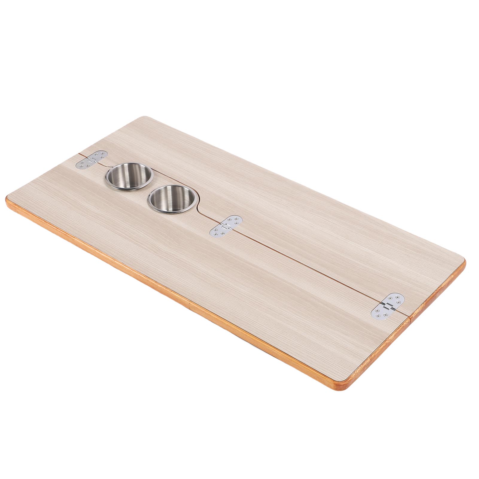 

RV Table Top Replacement with 2 Cup Holders Folding in Half 31.49x15.74in Wood Boat Table Top Panel for Trailer Yacht Deck Dining Work