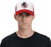 Hockey Player American Flag Graphic Trucker Hat Breathable Mesh Baseball Cap Adjustable Snapback for Adults