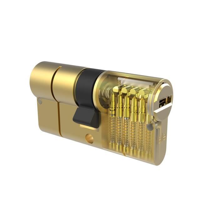 Yale - Cylindre de serrure (barillet) YC2100 débrayable 35 x 35 mm - Nickelé - Anti-perçage - 5 clés réversibles