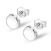Real 925 Sterling Silver Jewelry SMALL Round Disc Stud Earrings for Women Girls Teen 5MM
