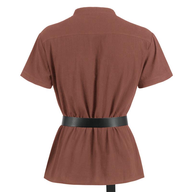 Men's Gothic Warrior Bandage Short Sleeve Medieval Shirt